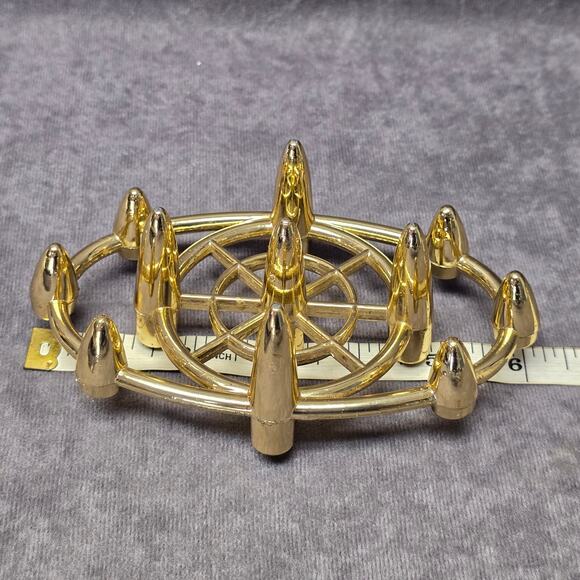 Mid Century Atomic Bullet Style Gold Metal Taper Candle / Pen Holder Faux Brass - Picture 9 of 12